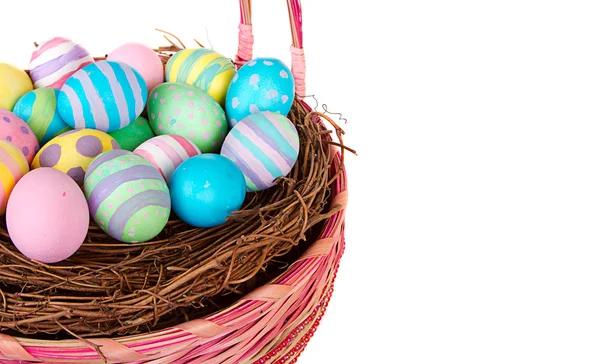Easter Basket with Easter eggs — Stock Photo, Image