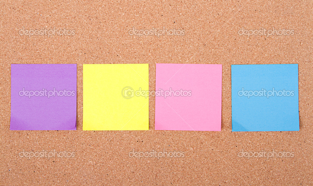 Sticky notes on a bulletin board — Stock Photo © sjhuls 21596629