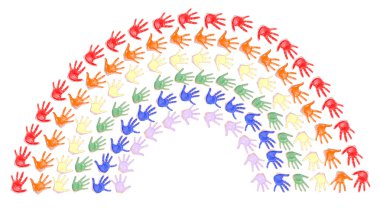 boyalı el gökkuşağı yapma