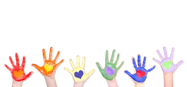 Painted hands for a border — Stock Photo, Image