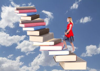 kitap bir merdiven tırmanma teen
