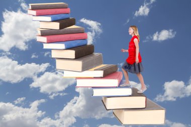 kitap bir merdiven tırmanma teen