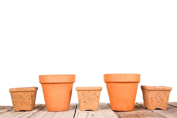 Terracotta or clay gardening pots — Stock Photo, Image