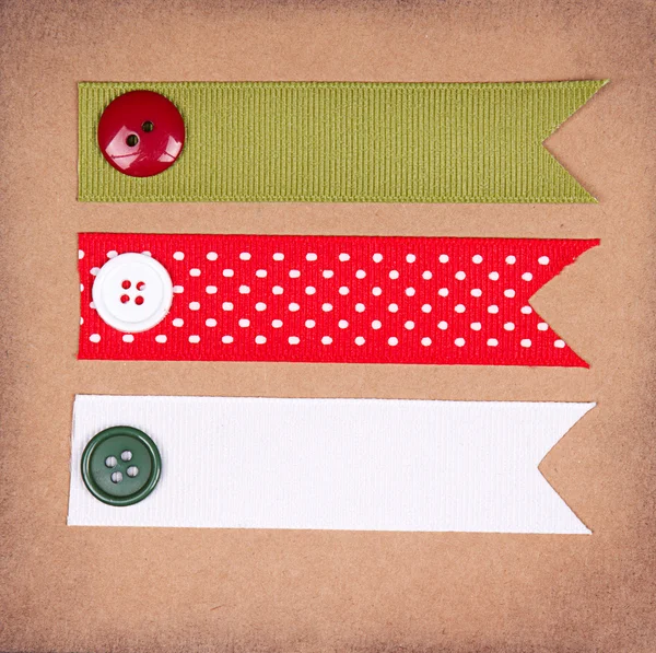 Christmas ribbon tags — Stock Photo, Image