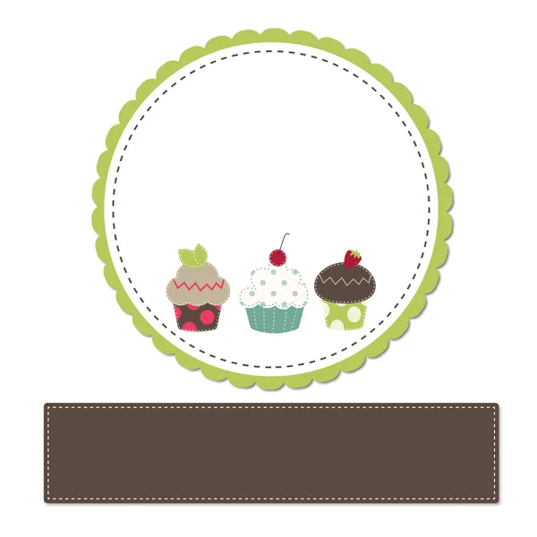 Cupcakes en una plantilla retro — Archivo Imágenes Vectoriales