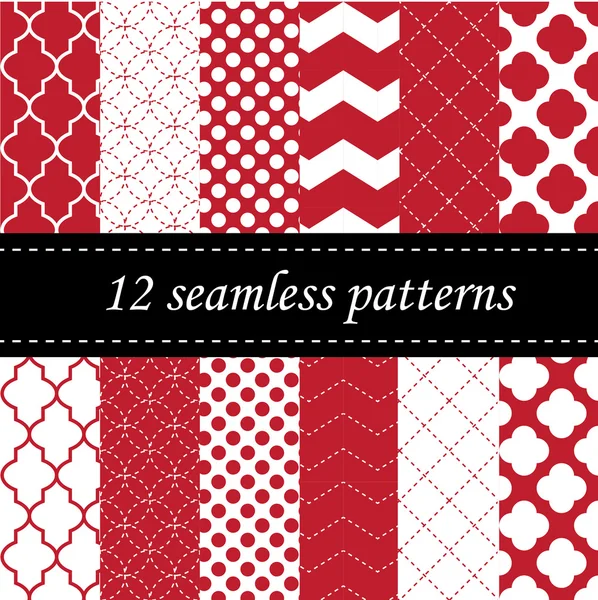 Twelve seamless geometric patterns — Stock Vector