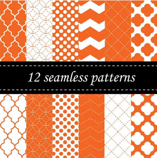 Twelve seamless geometric patterns — Stock Vector