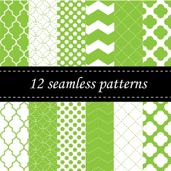 Twelve seamless geometric patterns — Stock Vector