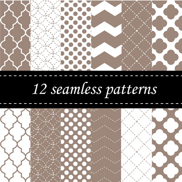 Twelve seamless geometric patterns — Stock Vector