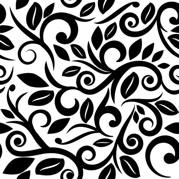 Fondo floral transparente o blanco y negro sin costuras — Vector de stock