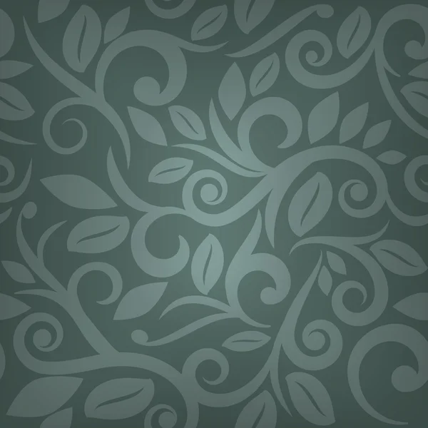 Sarcelle ou bleu fond floral sans couture — Image vectorielle