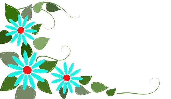 Stitched flowers and leaves — Stock Vector