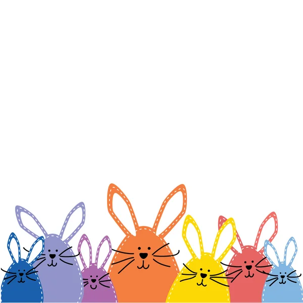 Группа пасхальных кроликов — стоковый вектор
