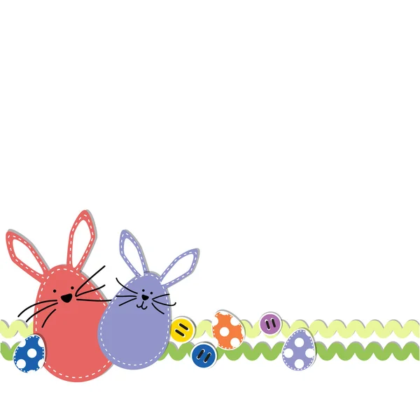 Easter bunnies with easter eggs — Stock Vector