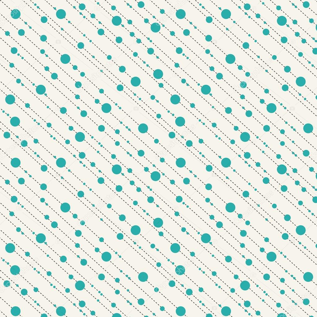 Diagonal dots and dashes seamless pattern in turquoise