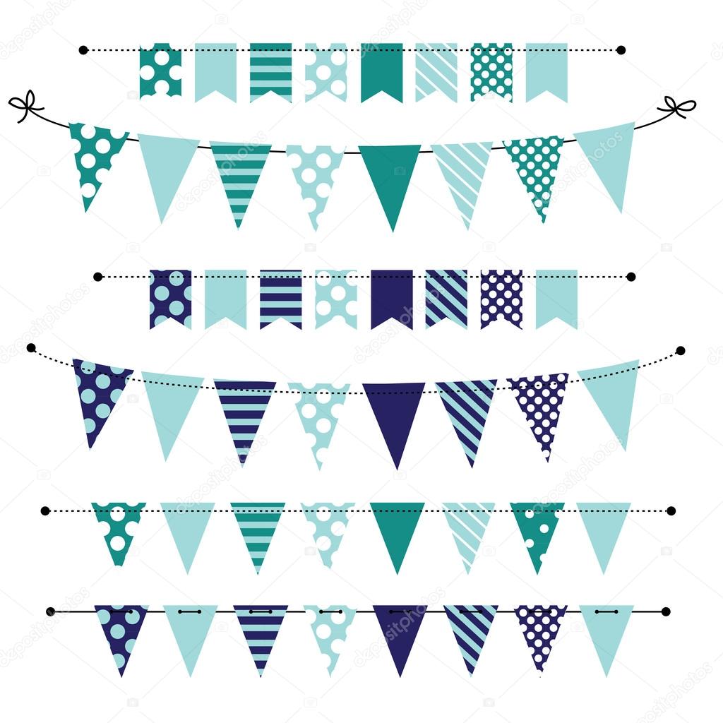 Blank banner, bunting or swag templates