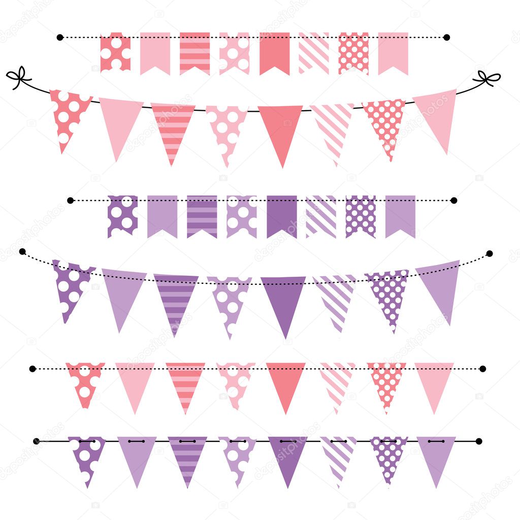 Blank banner, bunting or swag templates