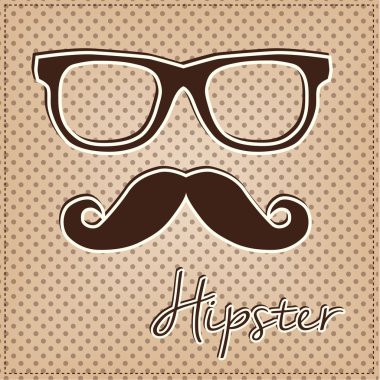 gözlükleri ve bıyıklı