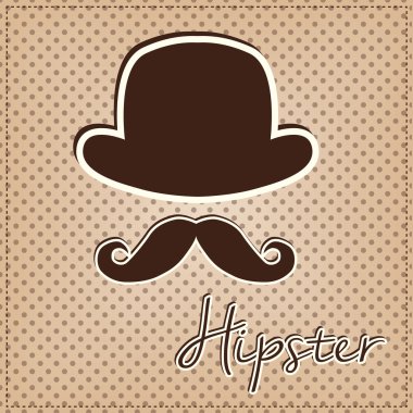 Bowler hat and mustache clipart