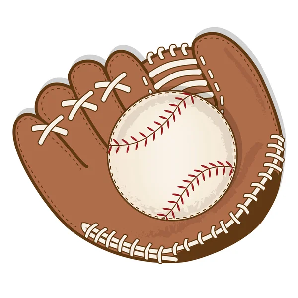 Vintage baseball and baseball glove or mitt — Stock Vector