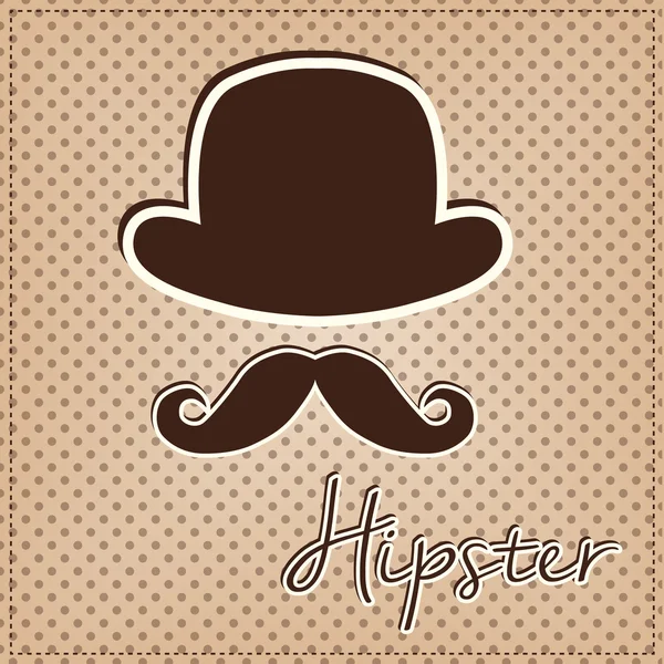 Bowler sombrero y bigote — Vector de stock