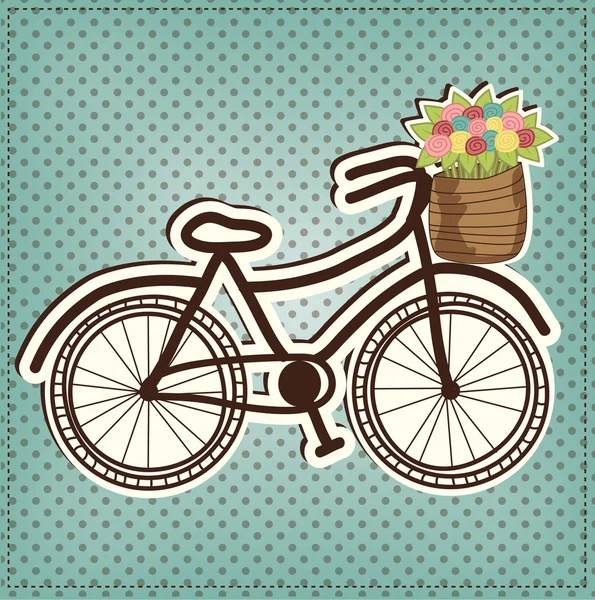 Bici con flores imágenes de stock de arte vectorial | Depositphotos
