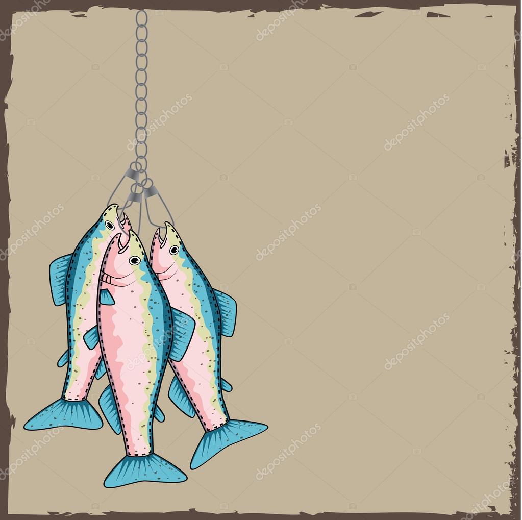 Trout on a stringer Stock Vector by ©sjhuls 46657121