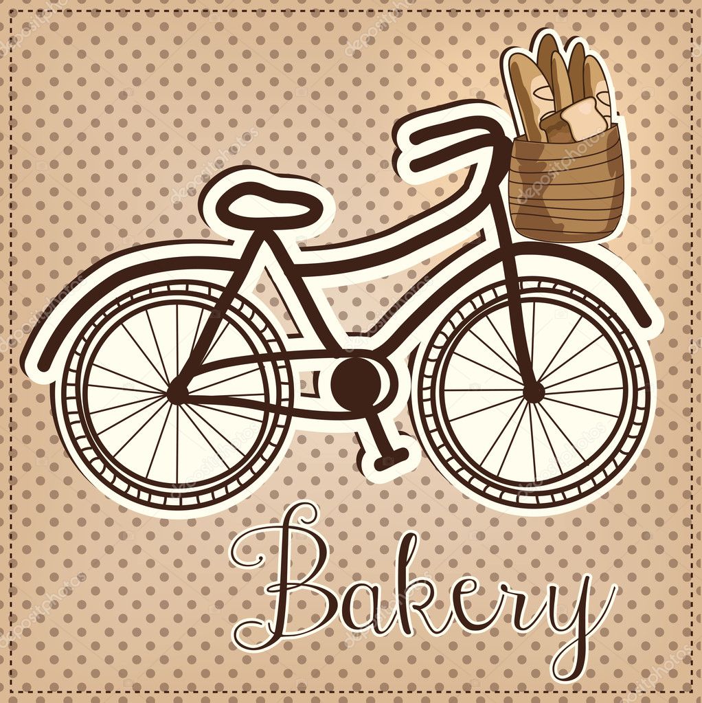 Retro or vintage bicycle with a basket full of bread