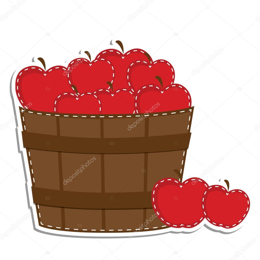Apples in a barrel or basket