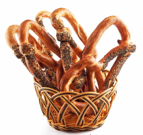 Cesta con un pretzel — Foto de Stock