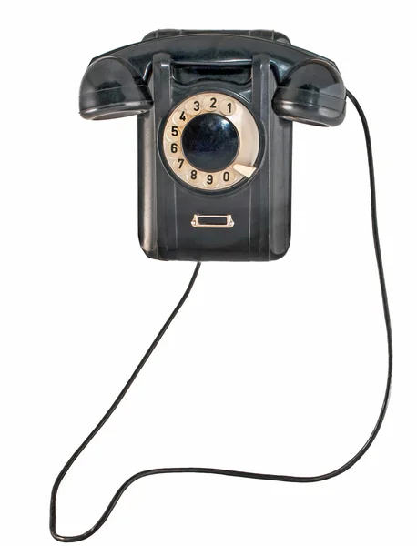 Oude zwarte telefoon — Stockfoto