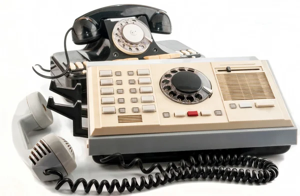 Старий телефон-шафи телекомунікаційні, стійки — стокове фото