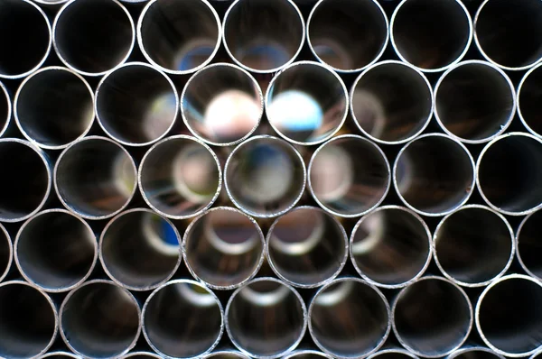 Symmetric and abstract circles pattern, made from metal bars — Stock Photo, Image