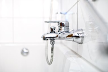 lüks banyo musluk ve küvet çağdaş ev yakın çekim