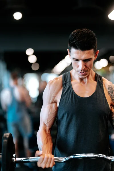 Close Details Man Working Out Gym — Stock Photo, Image