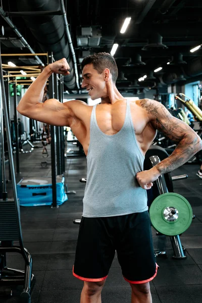 Professional Healthy Trainer Certified Trainer Working Out Portrait Muscular Attractive — Stock Photo, Image