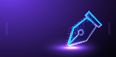 Tasarımcı, kalem poligonal düşük poligonal kablo arkaplan çizimi