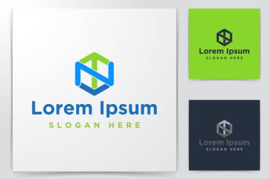 beyaz arka planda izole edilmiş N T altıgen Logo İlham mektubu