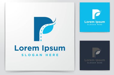 mektup P ve yol Logo İlham beyaz arka plan izole