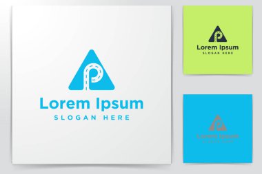 mektup P ve yol Logo İlham beyaz arka plan izole