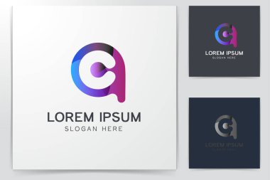 Mektup A yuvarlak C logo tasarımları ilham izole beyaz arka plan üzerinde