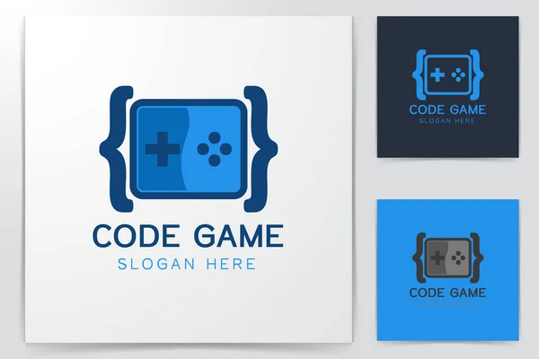 代码游戏徽标设计灵感 矢量插图 — 图库矢量图片