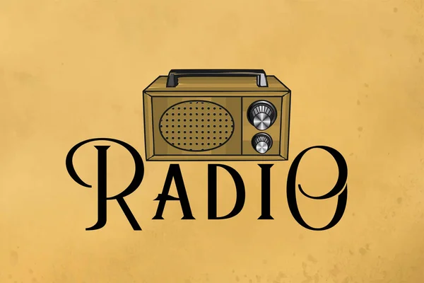Старое Радио Логотип Дизайн Вдохновение — стоковый вектор