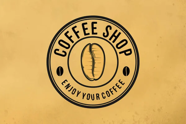 Koffiehuis Met Koffieboon Logo Design Inspiratie — Stockvector