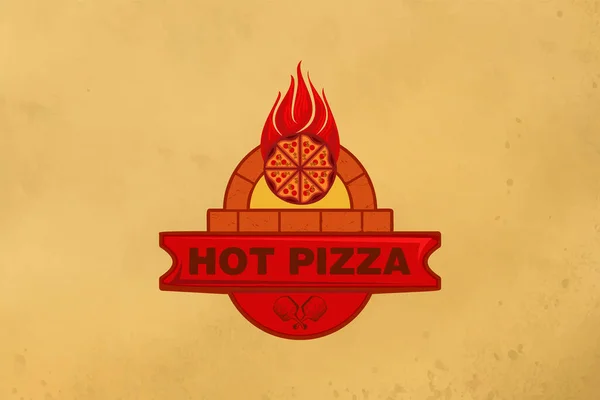 Vintage Włoska Pizza Logo Projekty Inspiracji Izolowane Białym Tle — Wektor stockowy