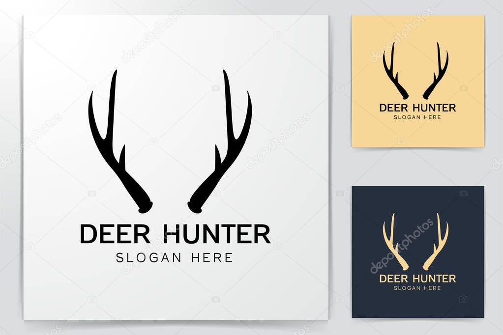 deer antlers, Adventure Logo Inspiration isolated on white background