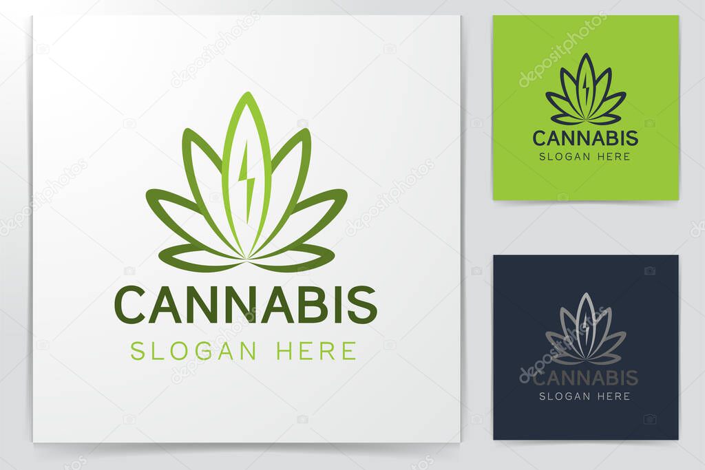 Cannabis Bud Logo Designs Vector Illustration