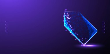 fiyat etiketi, satış yönetimi düşük poli kablo taşıyıcı illüstrasyonu izole Arkaplan