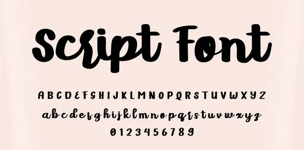 Handgeschreven Lettertype Penseel Lettertype Vector Illustratie Geïsoleerde Achtergrond — Stockvector
