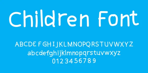 Children Cute Font Alphabet Vector Illustration Isolated Fundo — Vetor de Stock